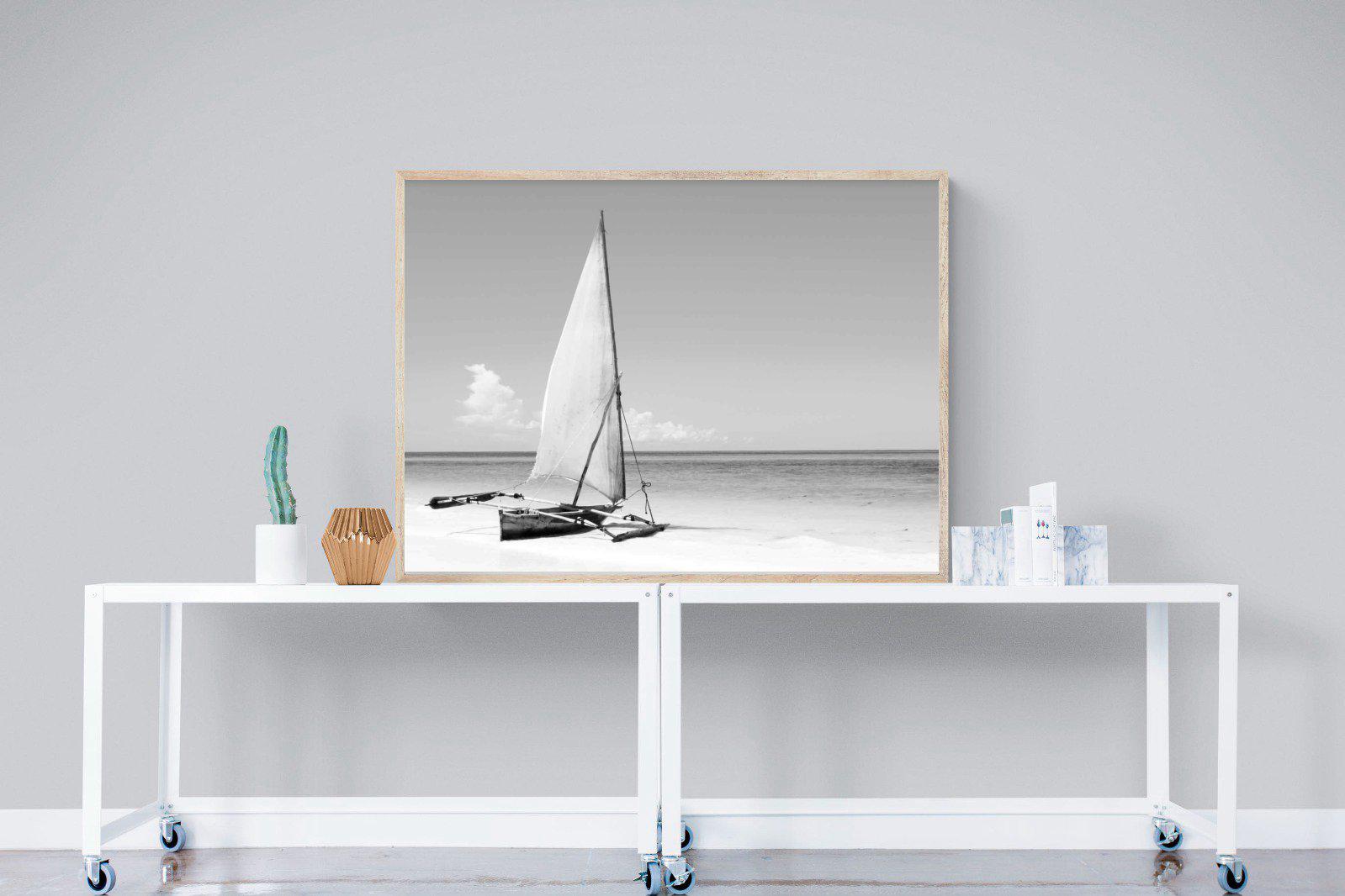 African Fishing Boat-Wall_Art-120 x 90cm-Mounted Canvas-Wood-Pixalot