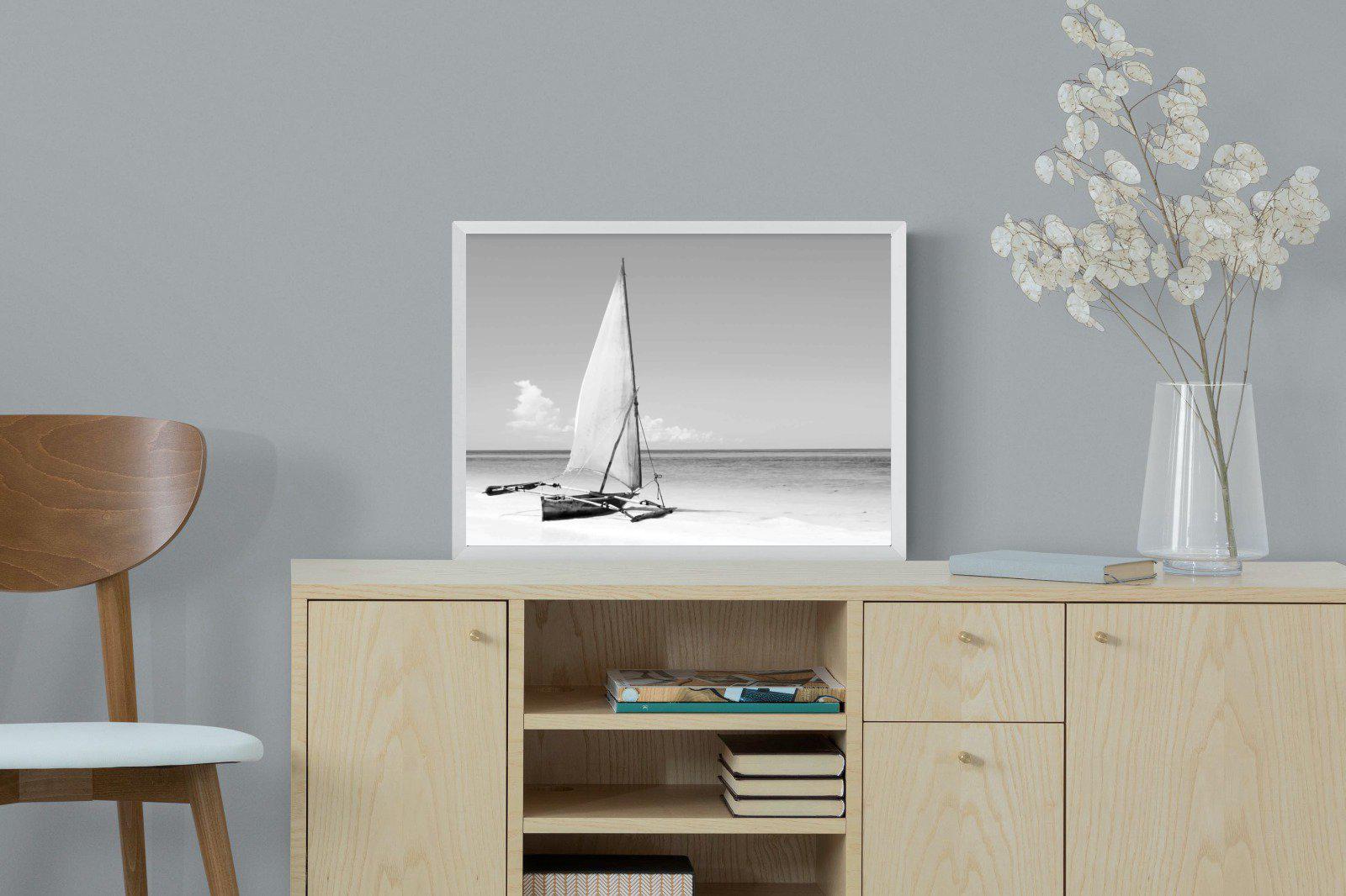 African Fishing Boat-Wall_Art-60 x 45cm-Mounted Canvas-White-Pixalot