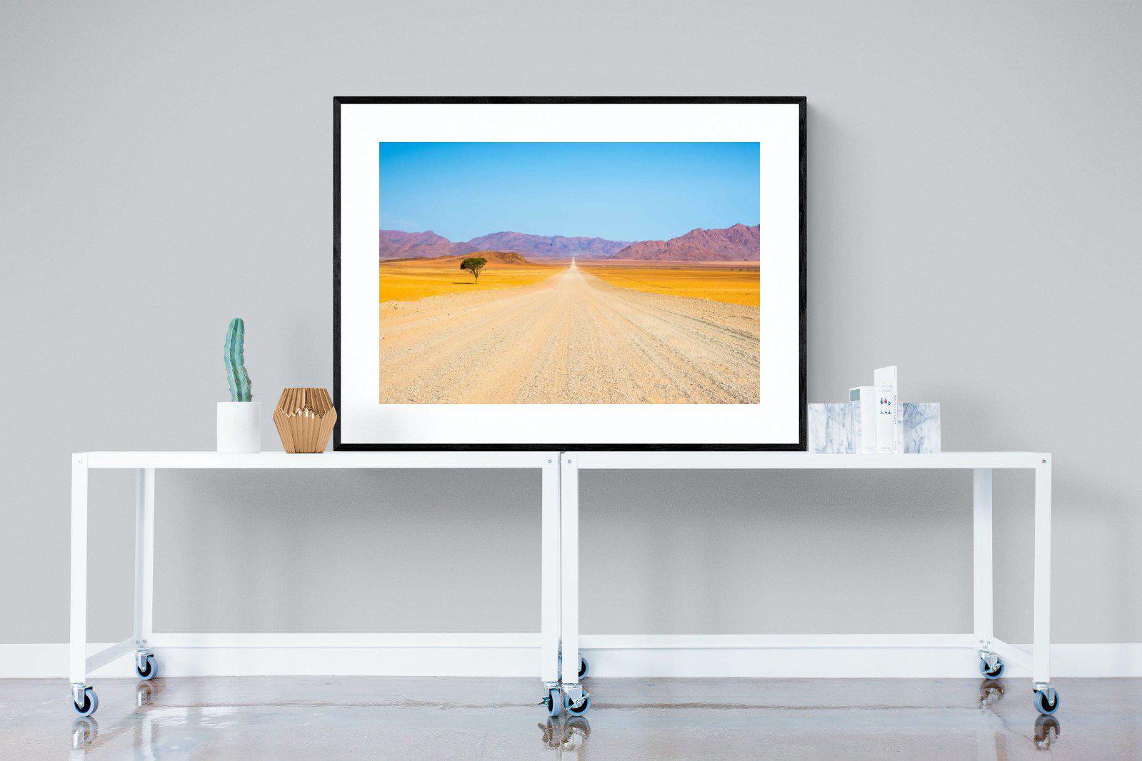 African Road-Wall_Art-120 x 90cm-Framed Print-Black-Pixalot