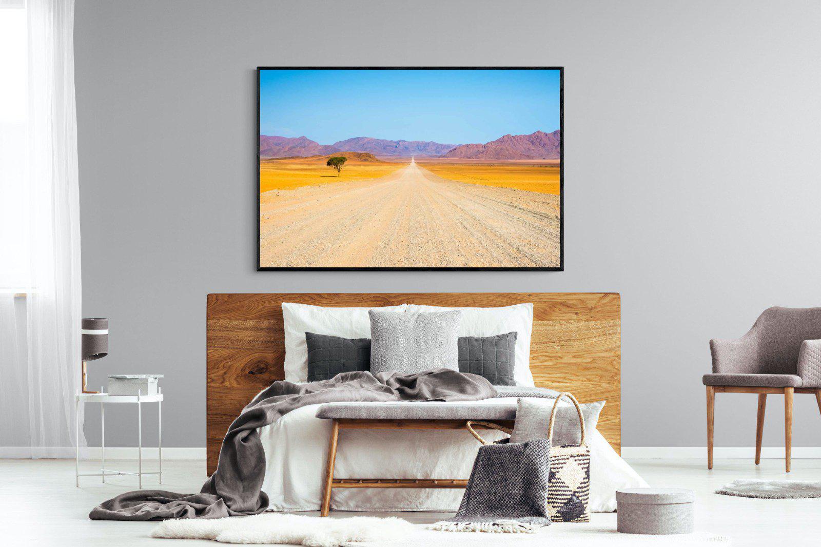 African Road-Wall_Art-150 x 100cm-Mounted Canvas-Black-Pixalot