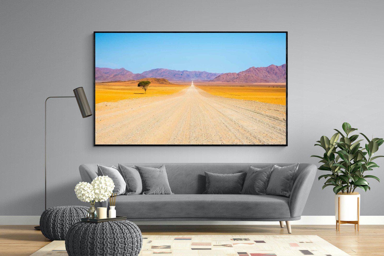 African Road-Wall_Art-220 x 130cm-Mounted Canvas-Black-Pixalot