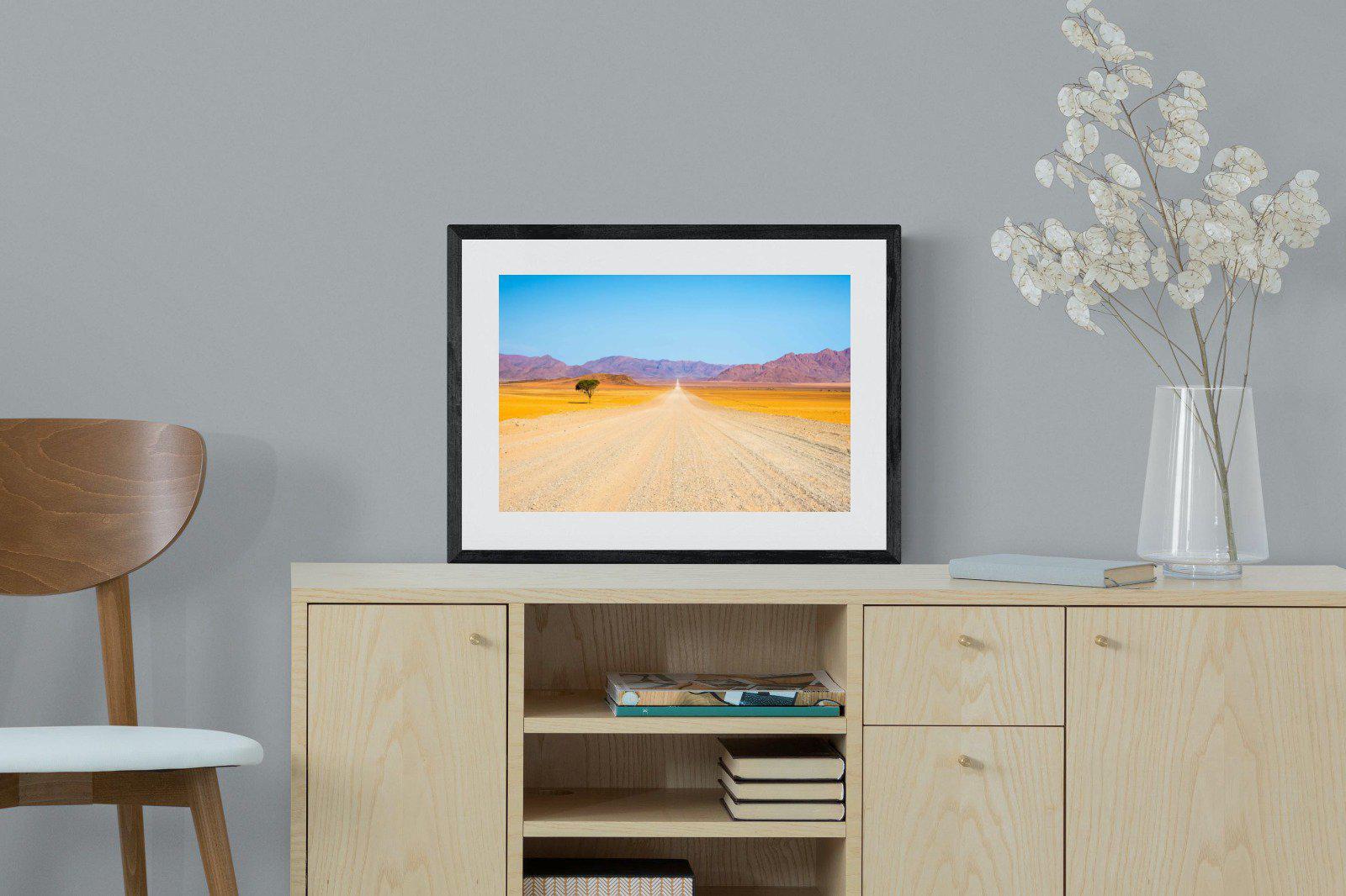 African Road-Wall_Art-60 x 45cm-Framed Print-Black-Pixalot