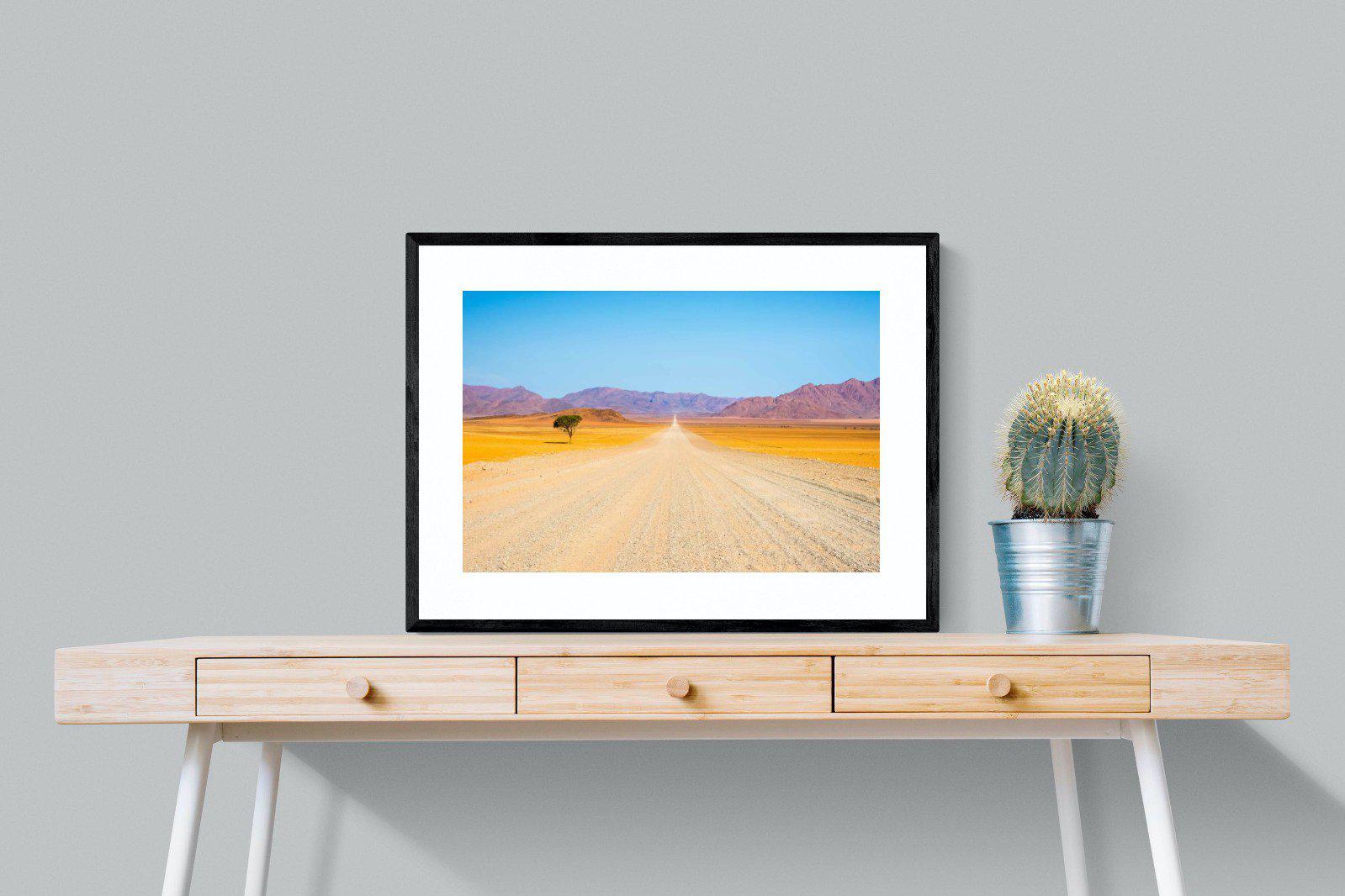 African Road-Wall_Art-80 x 60cm-Framed Print-Black-Pixalot