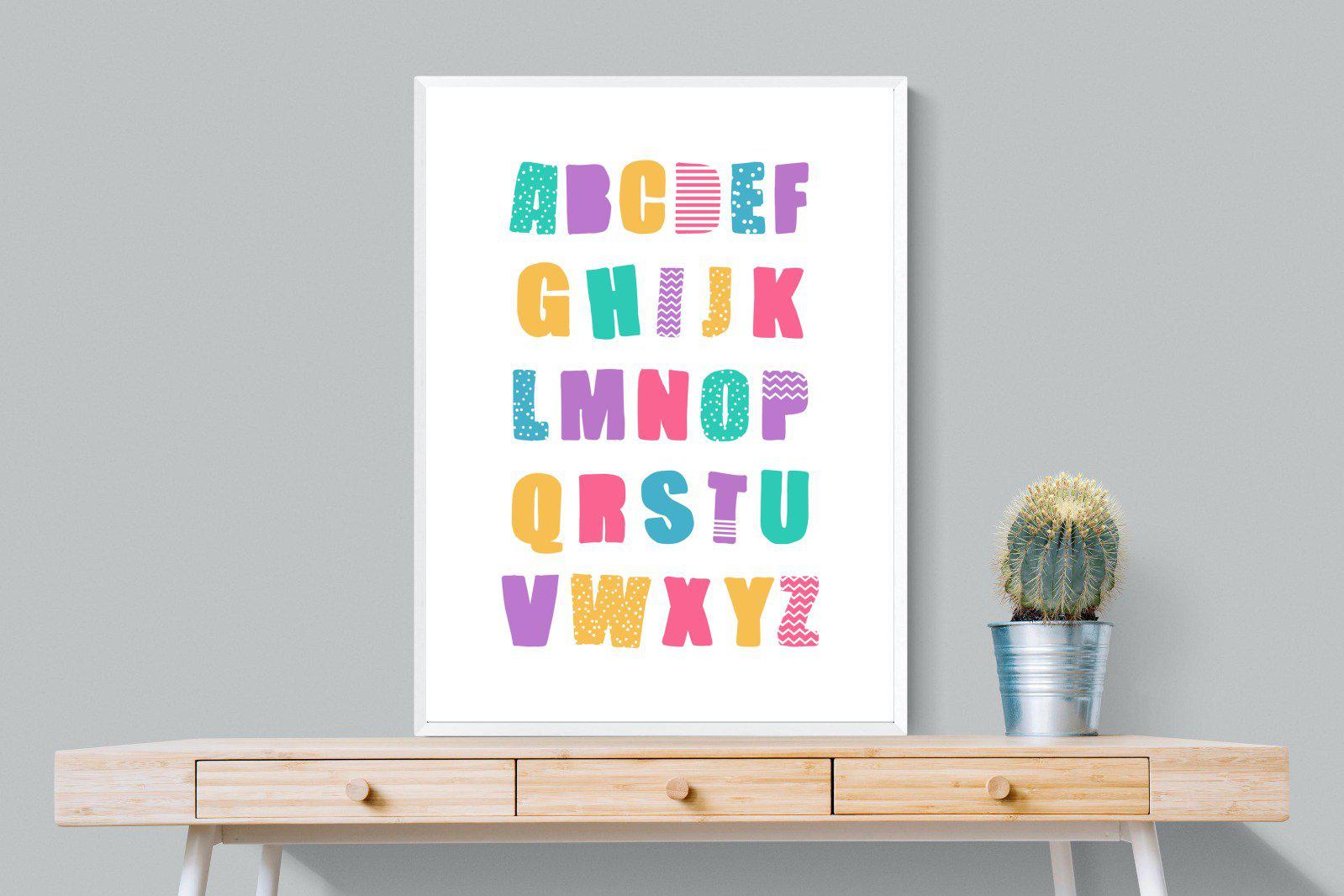 Alphabet-Wall_Art-75 x 100cm-Mounted Canvas-White-Pixalot