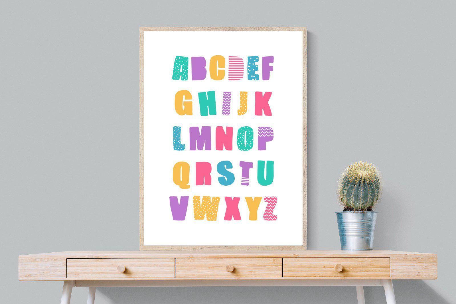 Alphabet-Wall_Art-75 x 100cm-Mounted Canvas-Wood-Pixalot