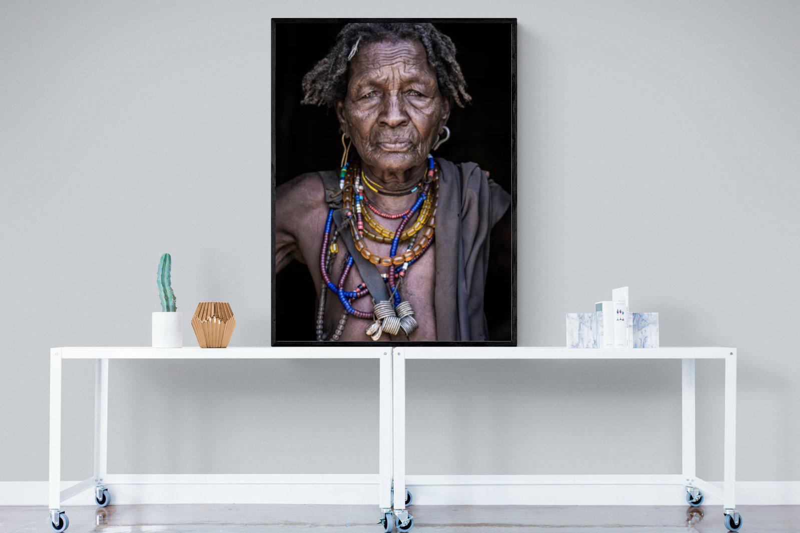 Arbore Tribe-Wall_Art-90 x 120cm-Mounted Canvas-Black-Pixalot