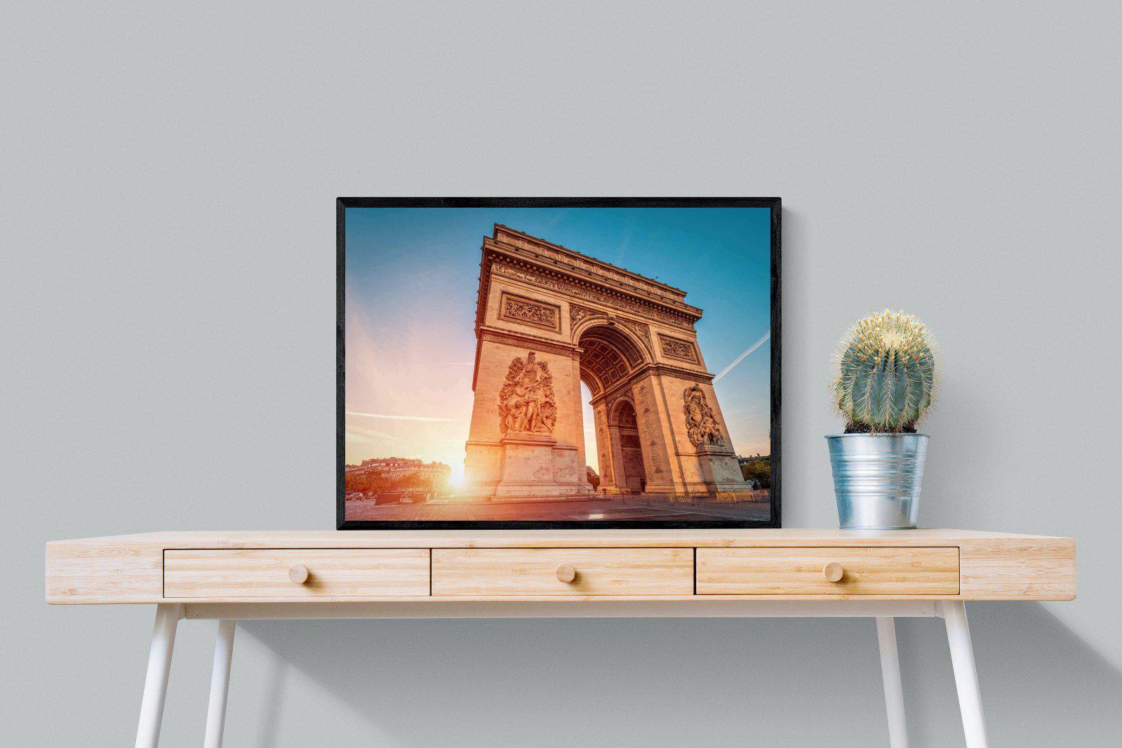 Arc de Triomphe-Wall_Art-80 x 60cm-Mounted Canvas-Black-Pixalot