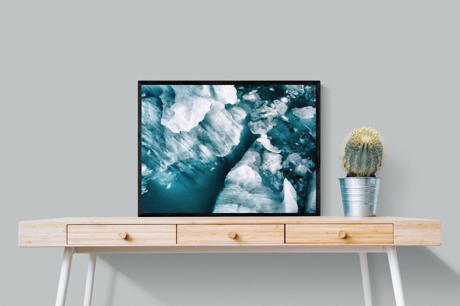 Arctic Lake-Wall_Art-80 x 60cm-Mounted Canvas-Black-Pixalot