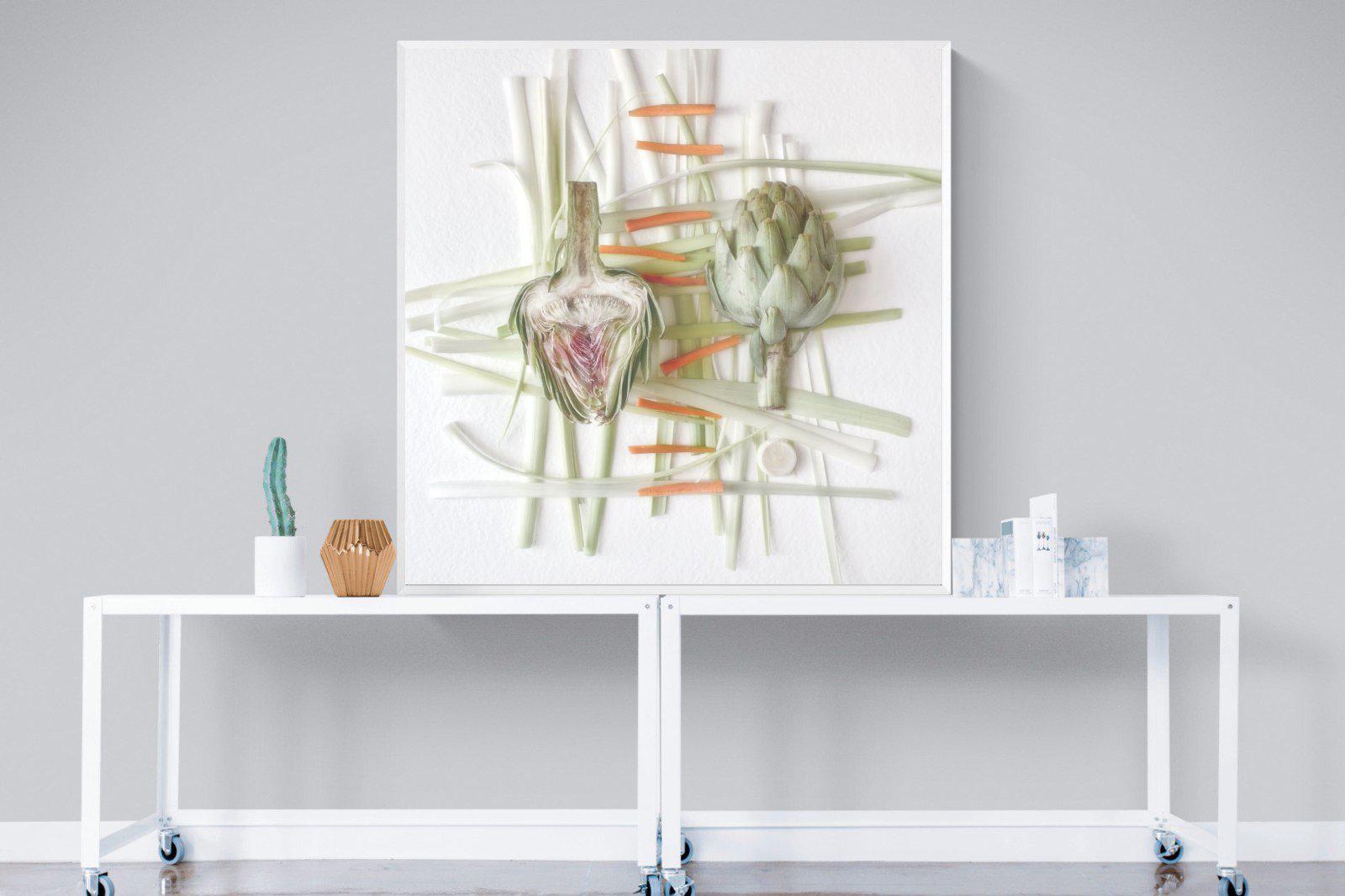 Artichokes-Wall_Art-120 x 120cm-Mounted Canvas-White-Pixalot