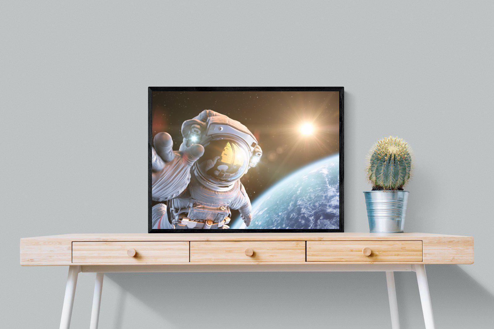 Astronaut-Wall_Art-80 x 60cm-Mounted Canvas-Black-Pixalot