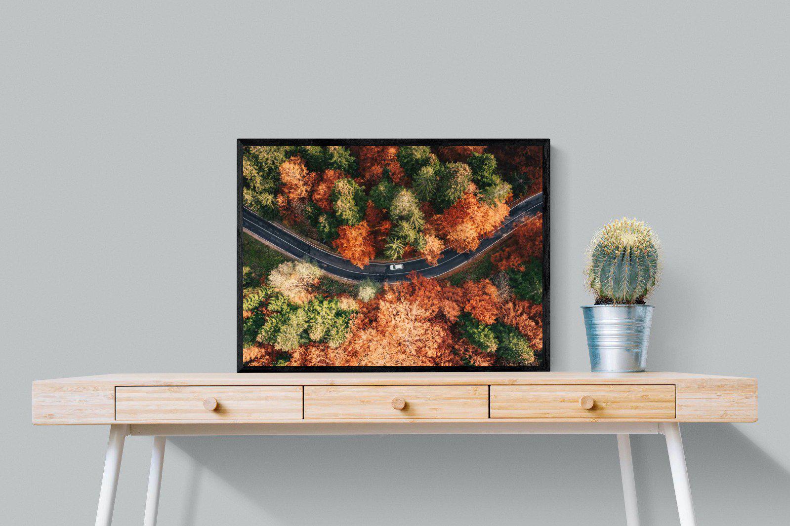 Autumn Drive-Wall_Art-80 x 60cm-Mounted Canvas-Black-Pixalot