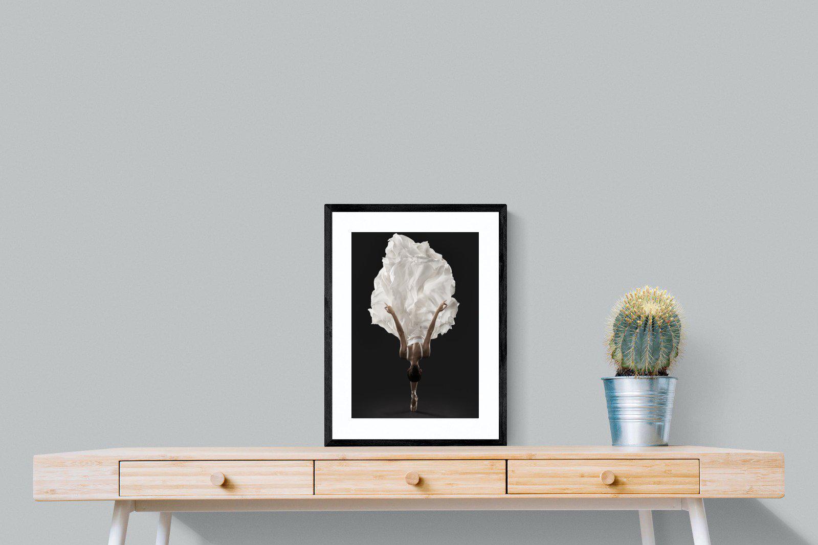 Ballerina Pose-Wall_Art-45 x 60cm-Framed Print-Black-Pixalot