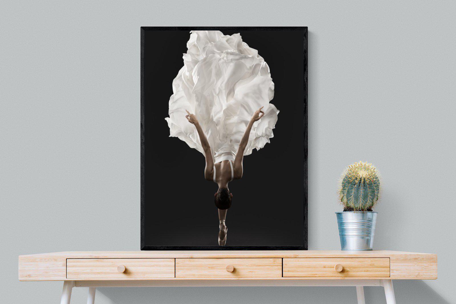 Ballerina Pose-Wall_Art-75 x 100cm-Mounted Canvas-Black-Pixalot