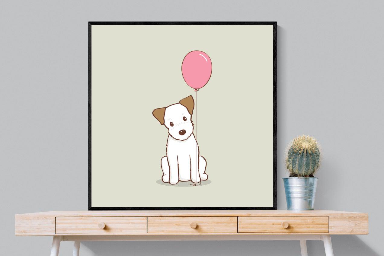 Balloon Pup-Wall_Art-100 x 100cm-Mounted Canvas-Black-Pixalot