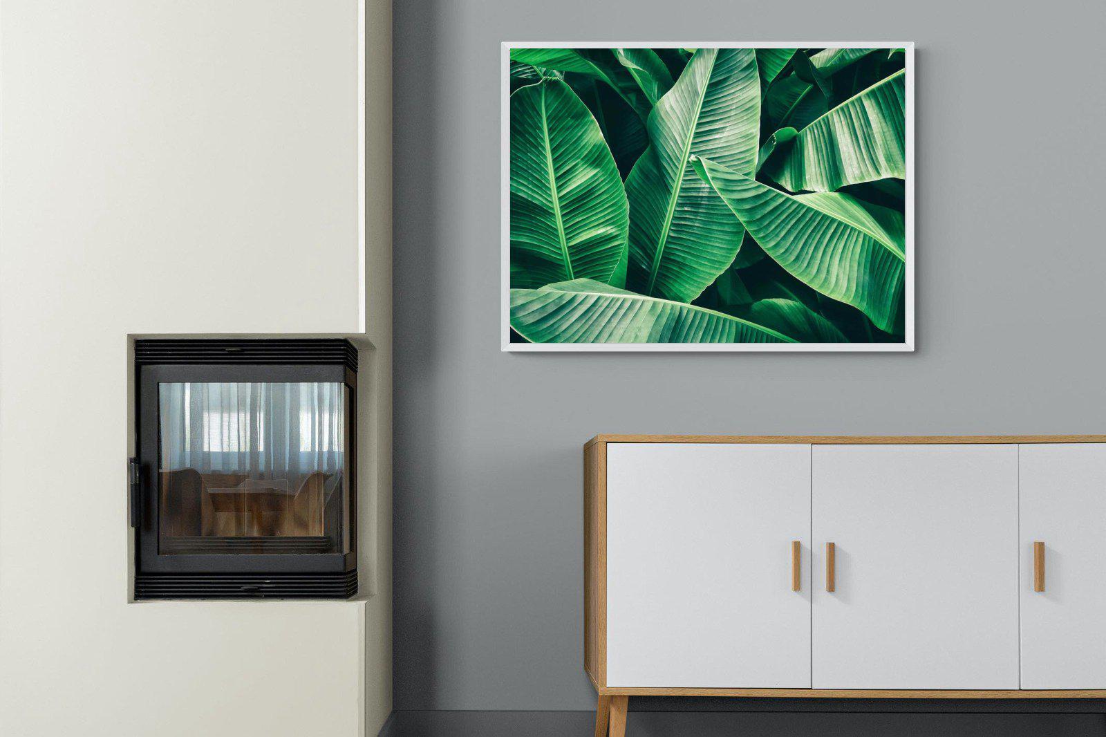 Banana Leaves-Wall_Art-100 x 75cm-Mounted Canvas-White-Pixalot