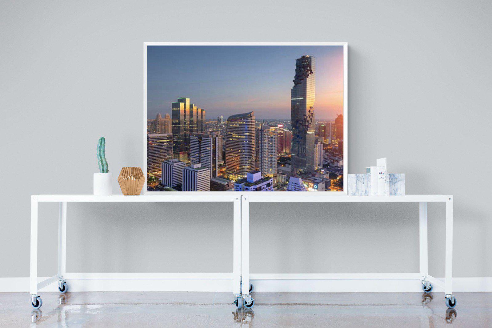 Bangkok City-Wall_Art-120 x 90cm-Mounted Canvas-White-Pixalot