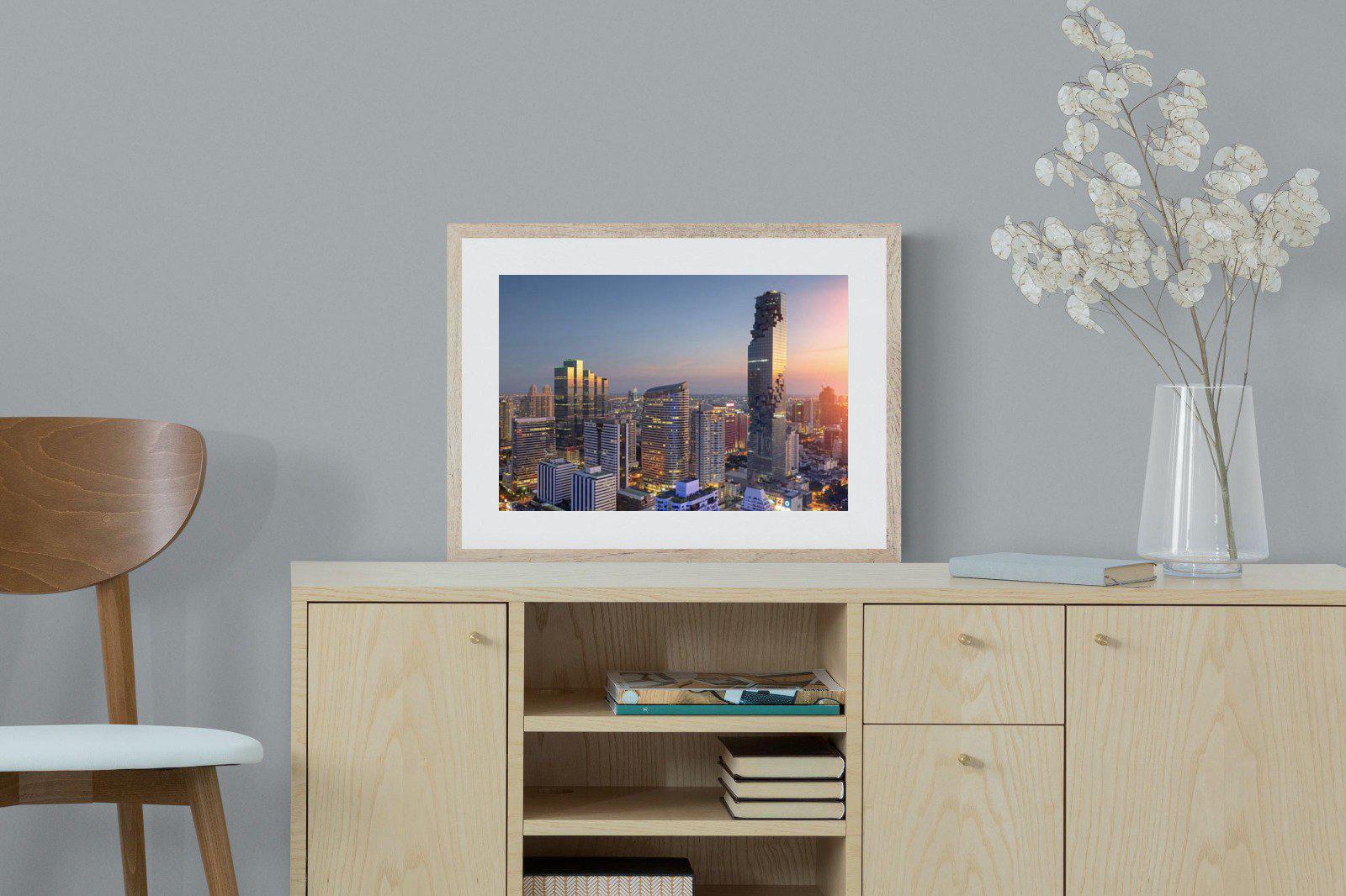 Bangkok City-Wall_Art-60 x 45cm-Framed Print-Wood-Pixalot