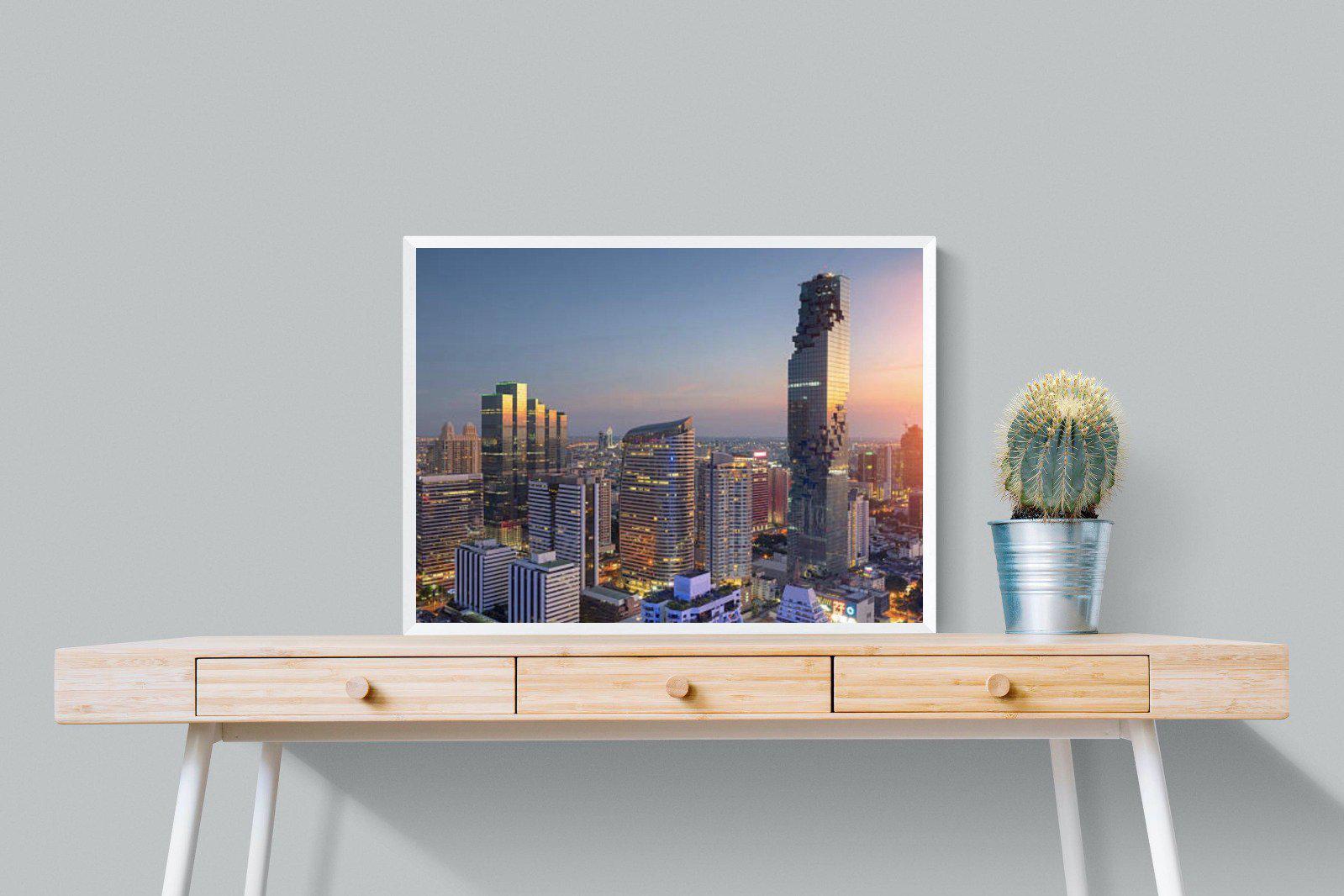 Bangkok City-Wall_Art-80 x 60cm-Mounted Canvas-White-Pixalot