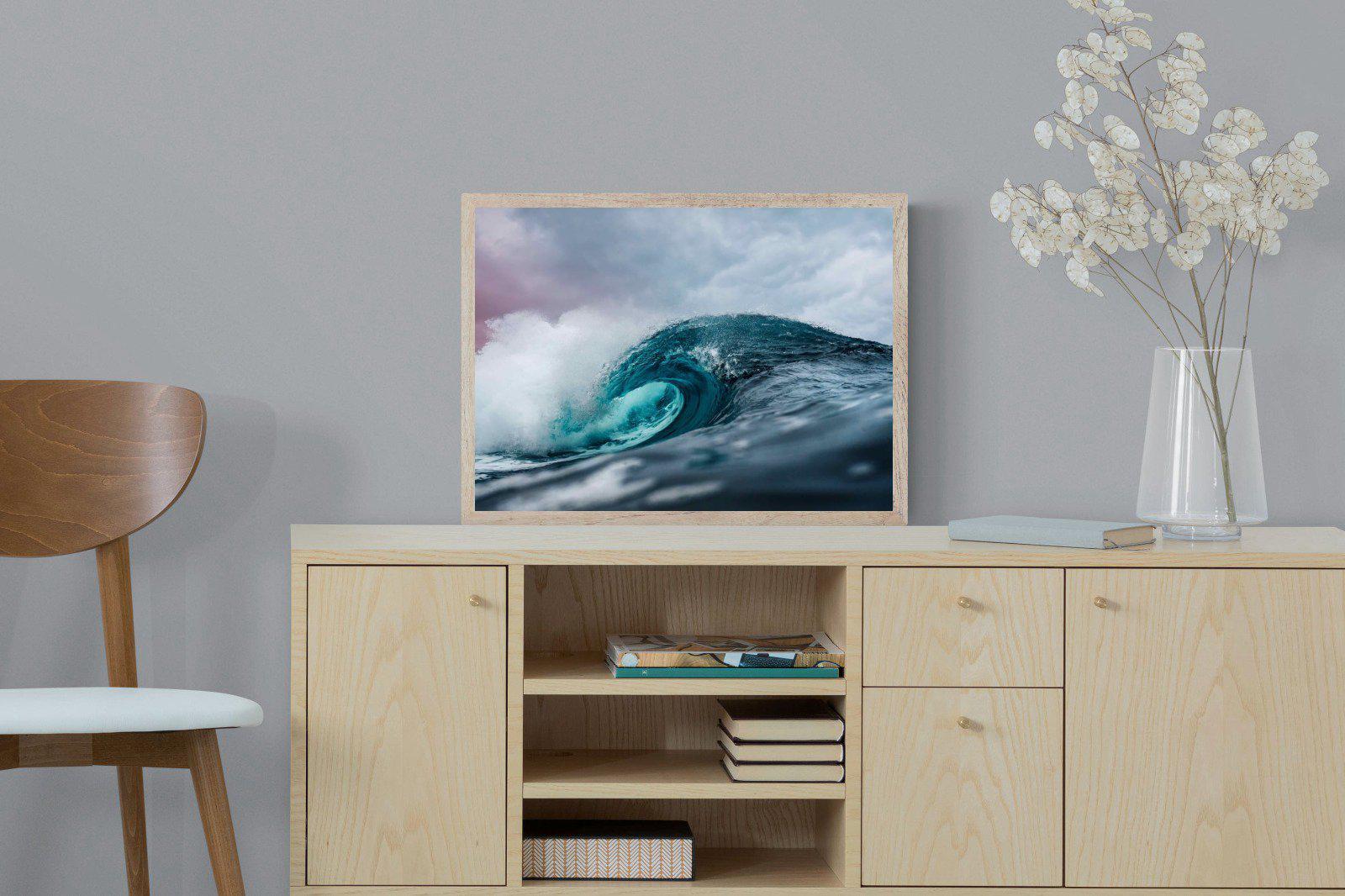 Barrel Wave-Wall_Art-60 x 45cm-Mounted Canvas-Wood-Pixalot