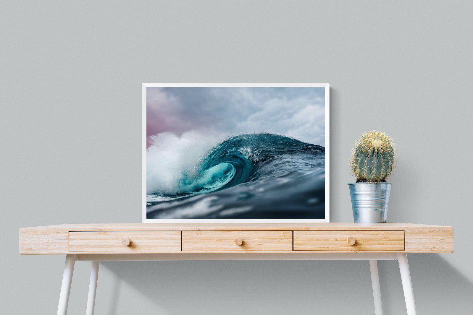 Barrel Wave-Wall_Art-80 x 60cm-Mounted Canvas-White-Pixalot