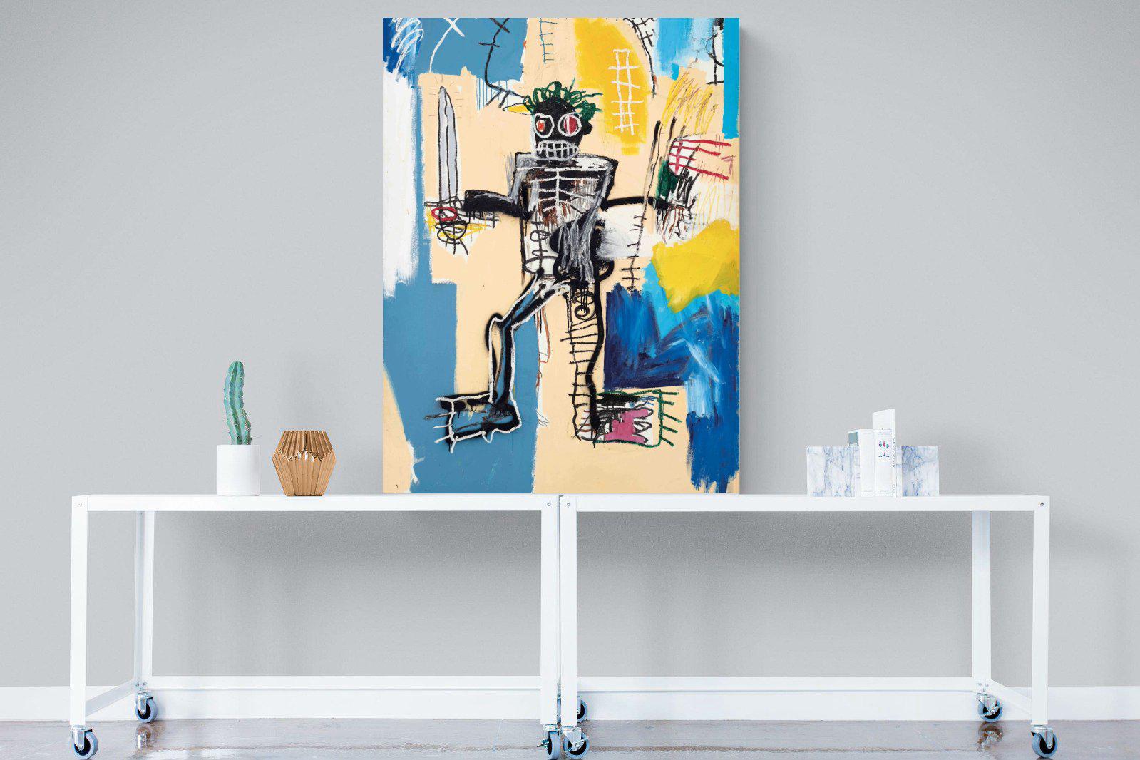 Basquiat Warrior-Wall_Art-90 x 120cm-Mounted Canvas-No Frame-Pixalot