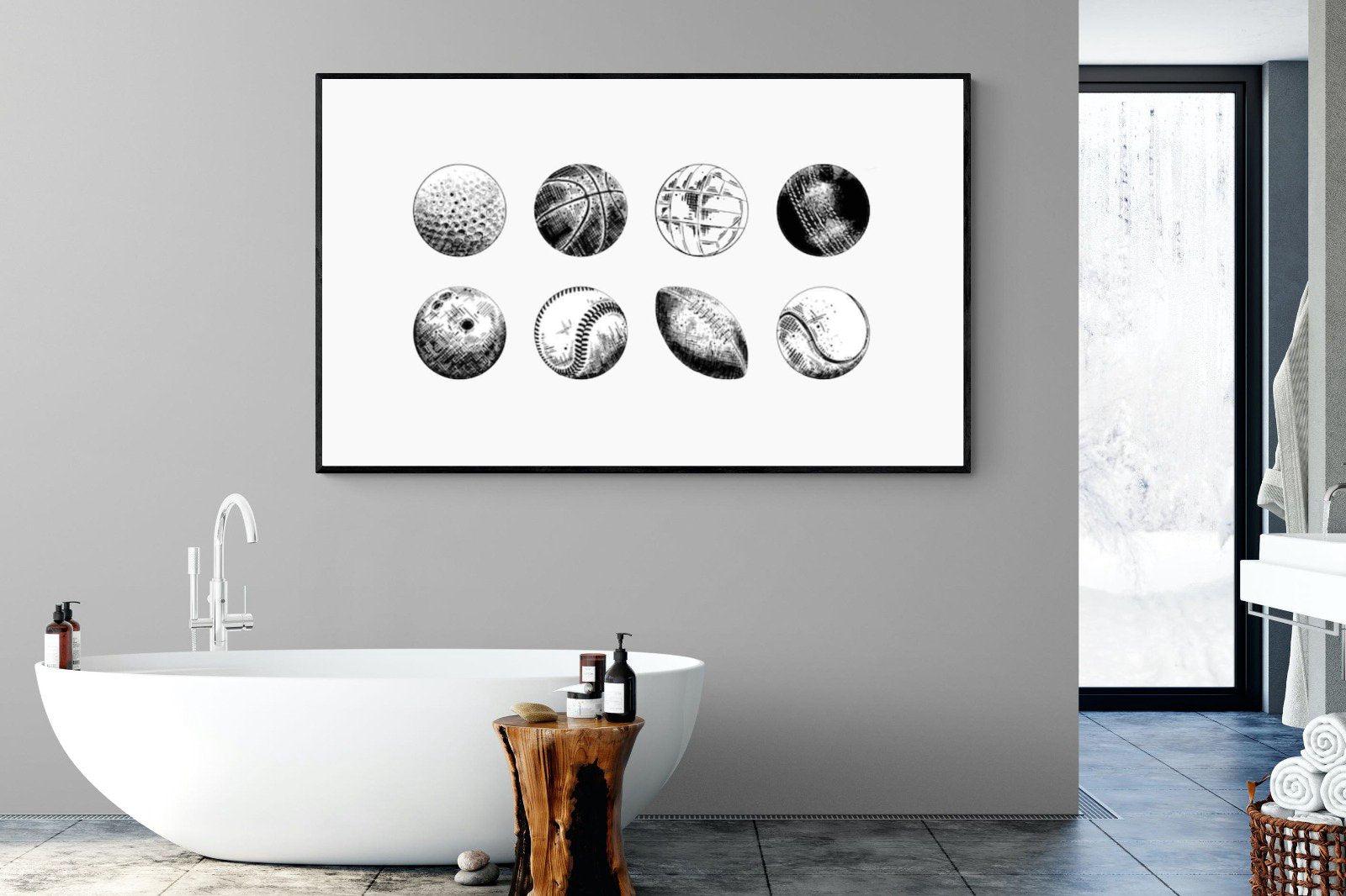 Bat & Ball-Wall_Art-180 x 110cm-Mounted Canvas-Black-Pixalot