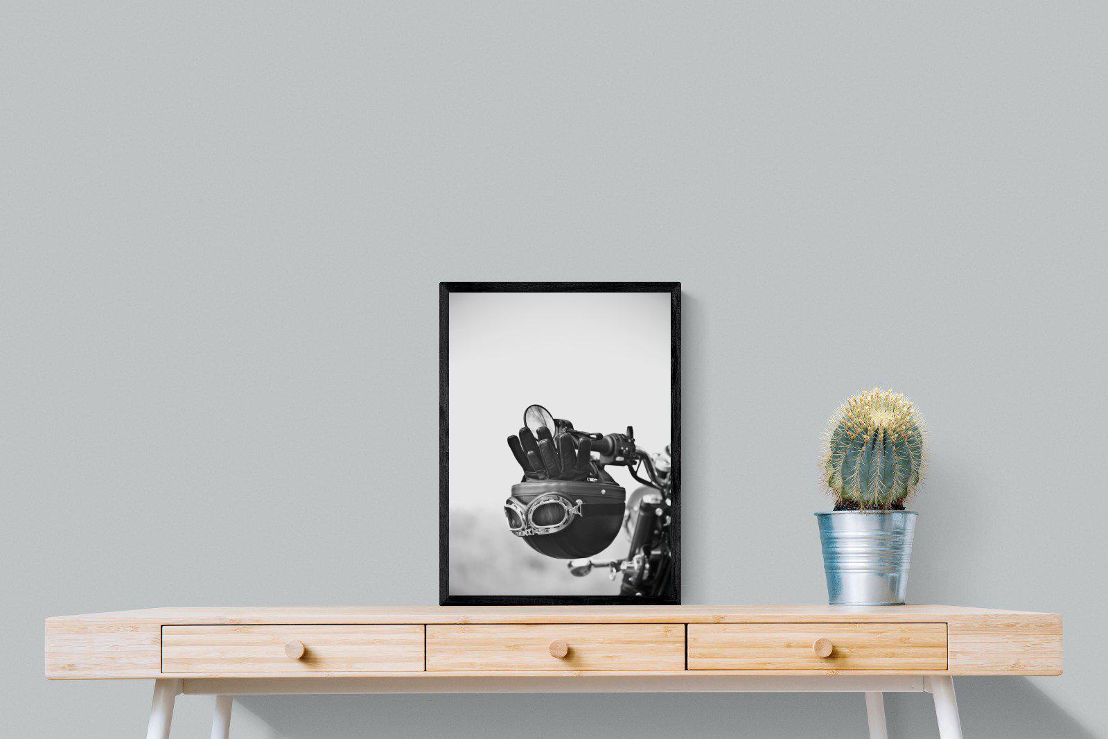 Biker Gear-Wall_Art-45 x 60cm-Mounted Canvas-Black-Pixalot