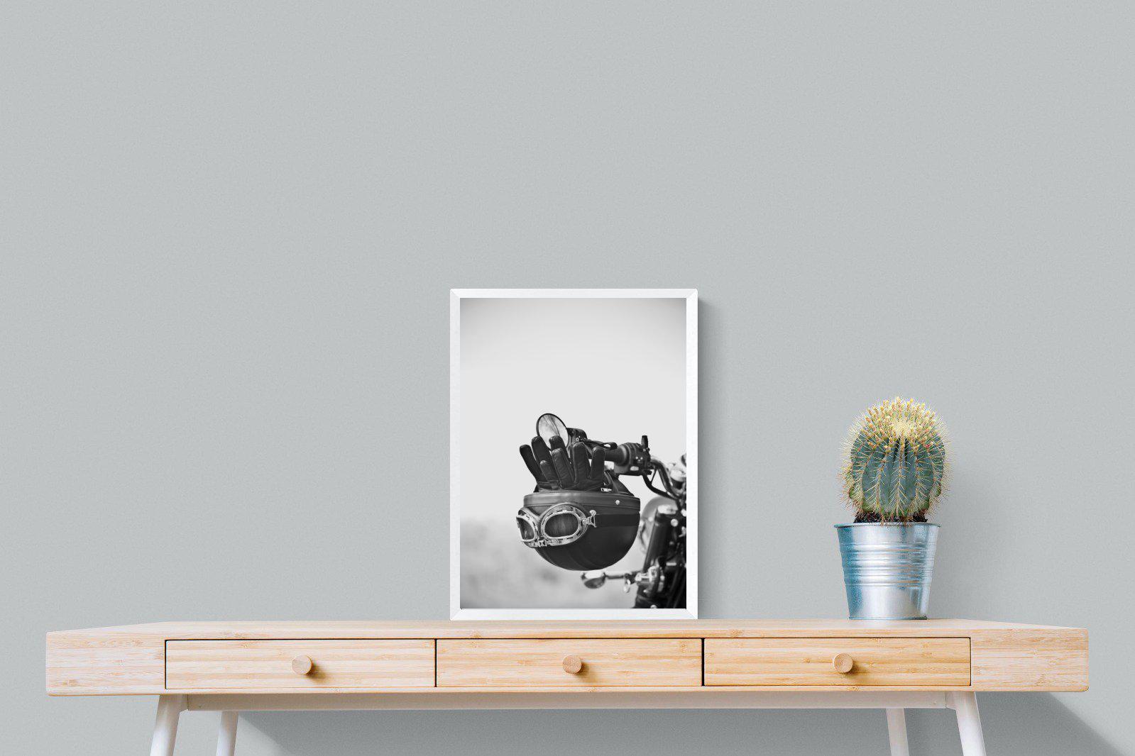 Biker Gear-Wall_Art-45 x 60cm-Mounted Canvas-White-Pixalot