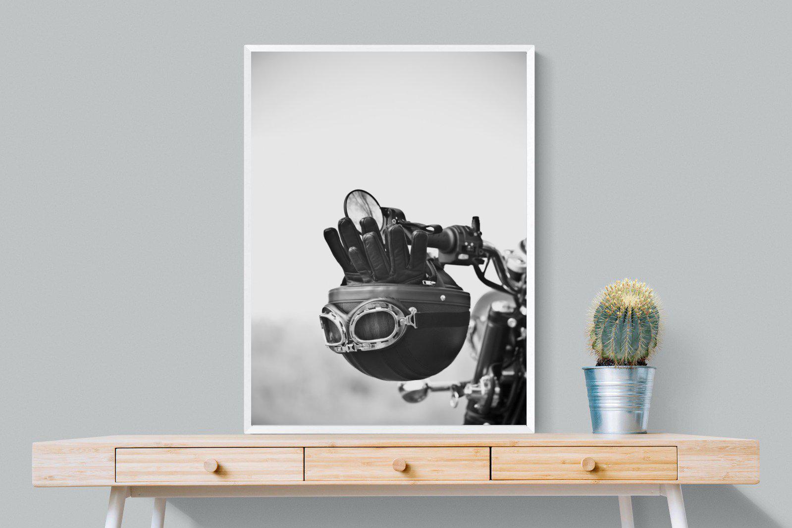 Biker Gear-Wall_Art-75 x 100cm-Mounted Canvas-White-Pixalot