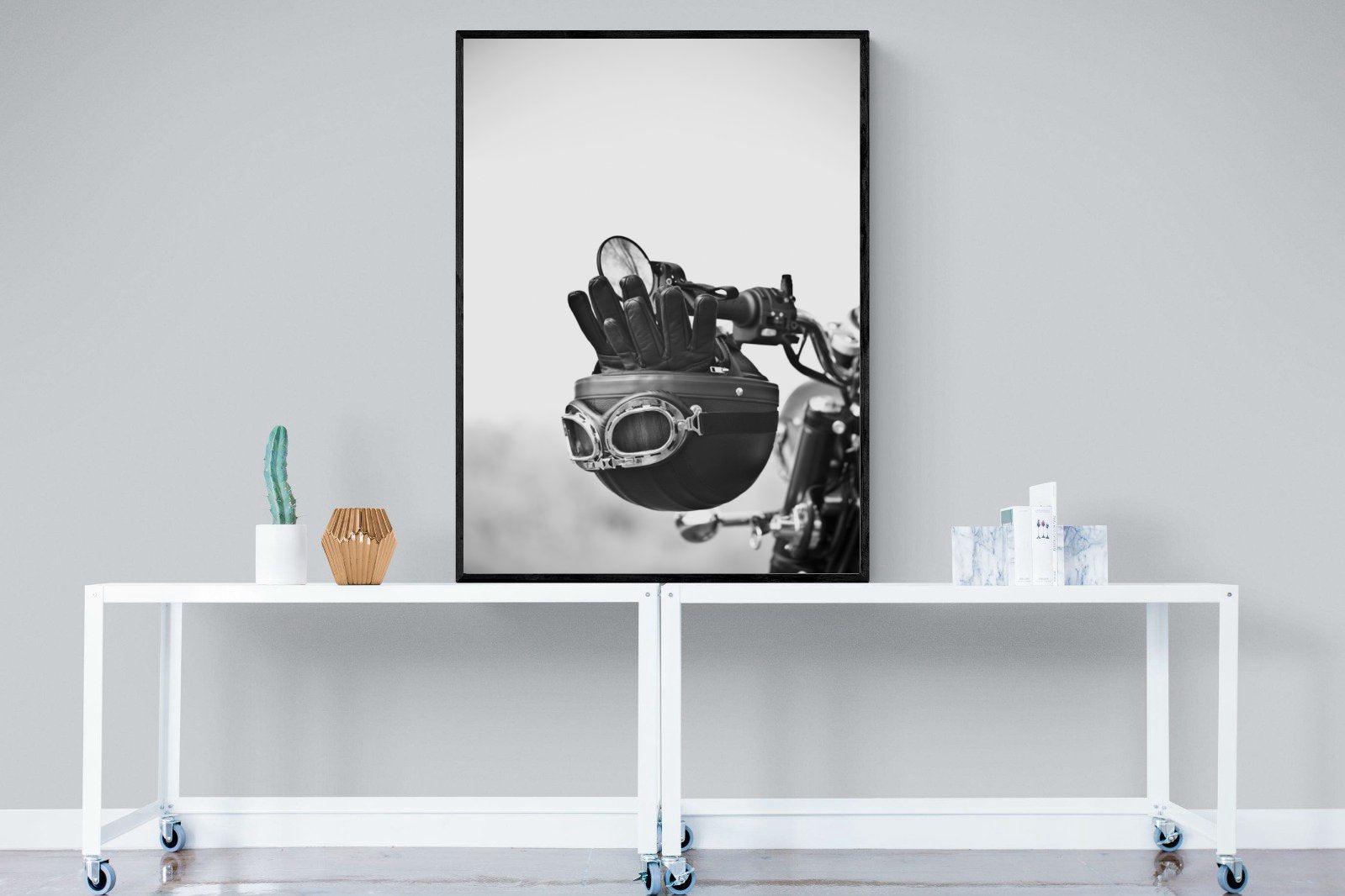 Biker Gear-Wall_Art-90 x 120cm-Mounted Canvas-Black-Pixalot