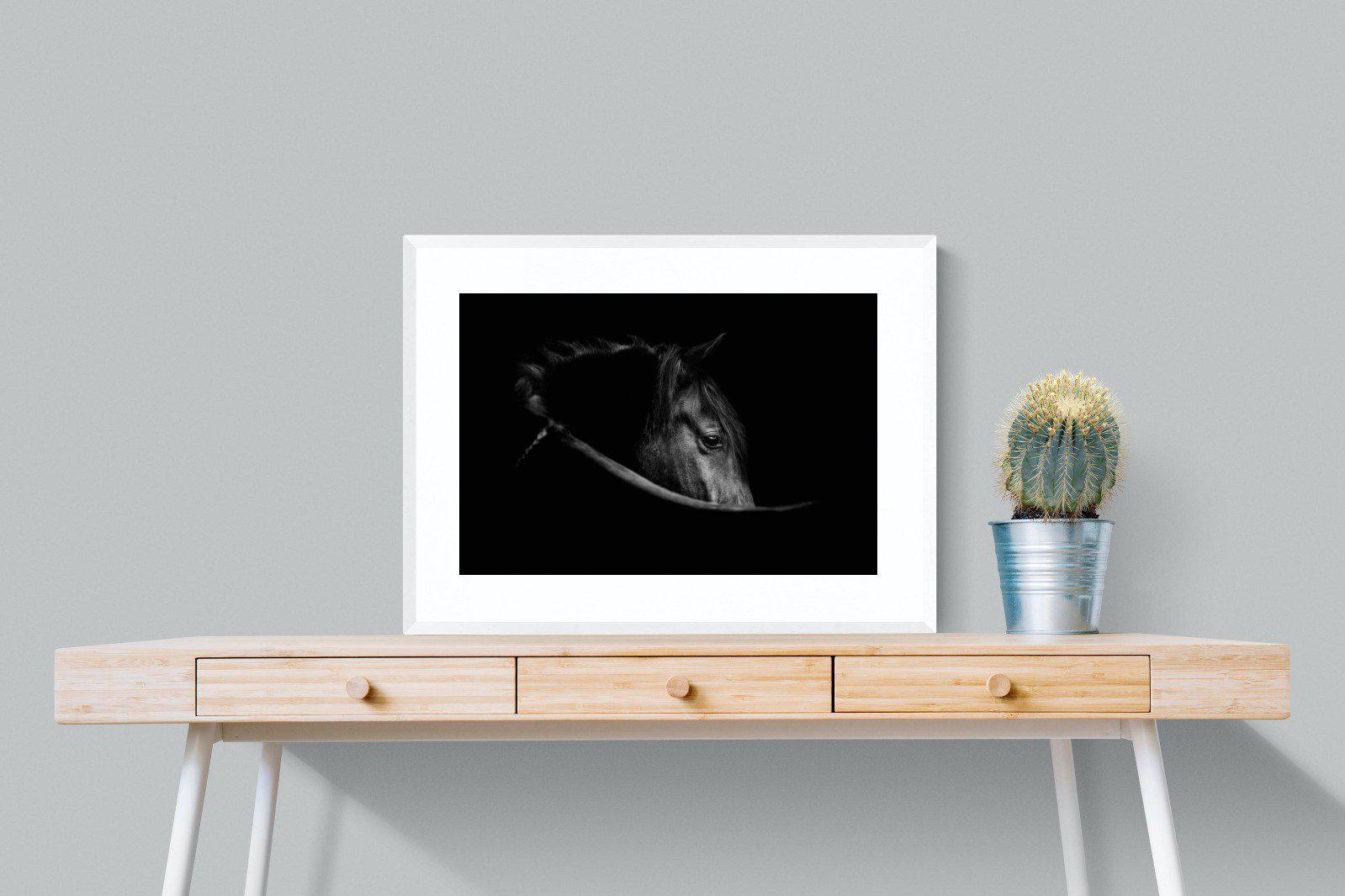 Black Beauty-Wall_Art-80 x 60cm-Framed Print-White-Pixalot