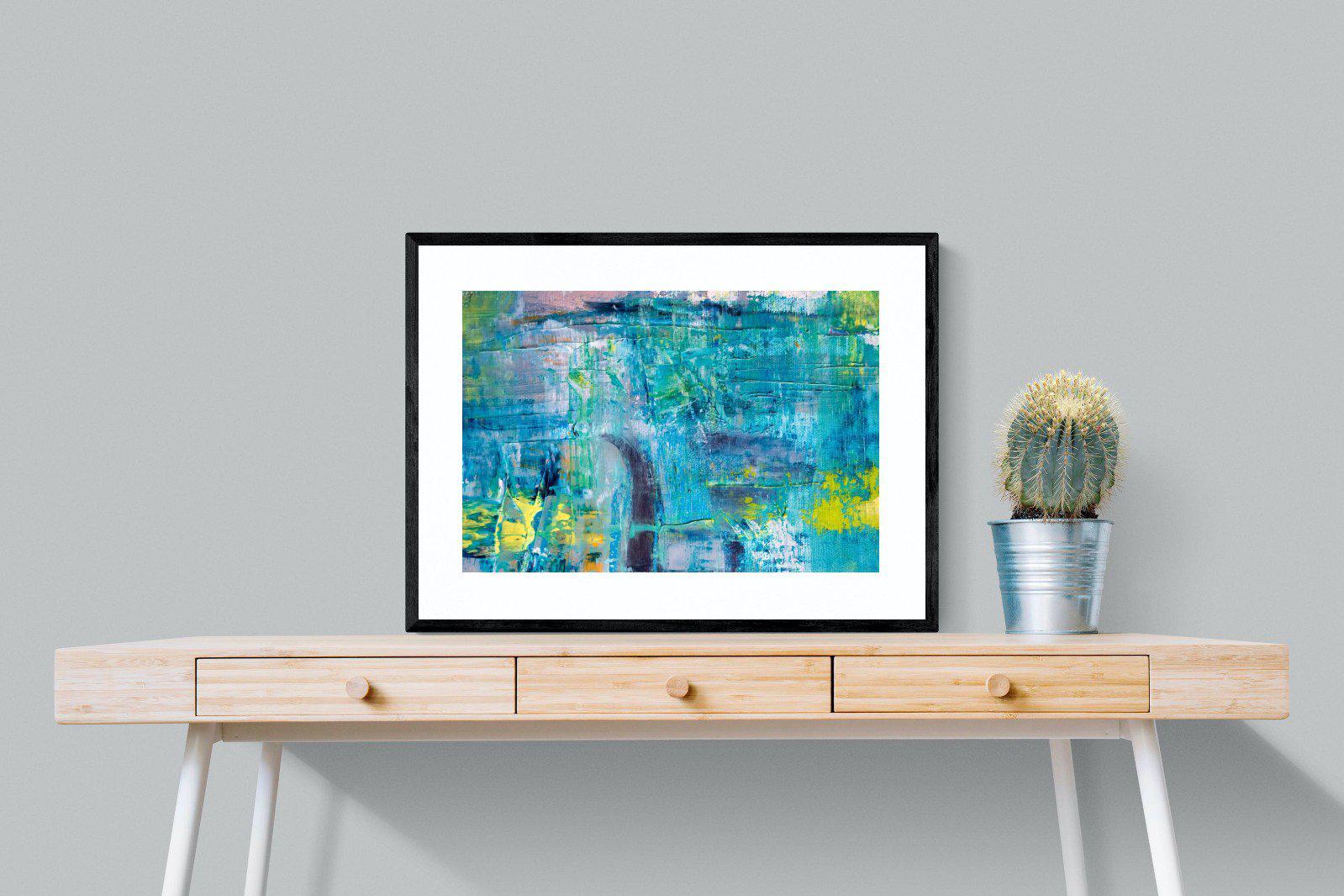 Blueish-Wall_Art-80 x 60cm-Framed Print-Black-Pixalot