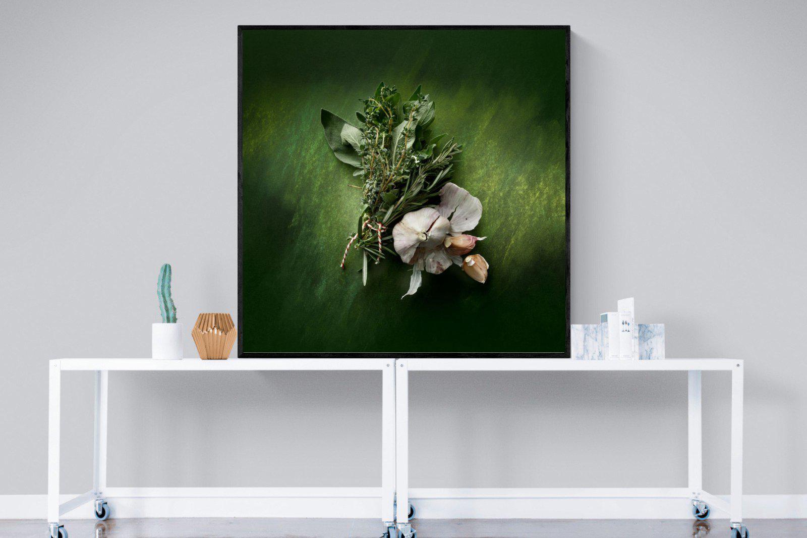 Bouquet Garni-Wall_Art-120 x 120cm-Mounted Canvas-Black-Pixalot