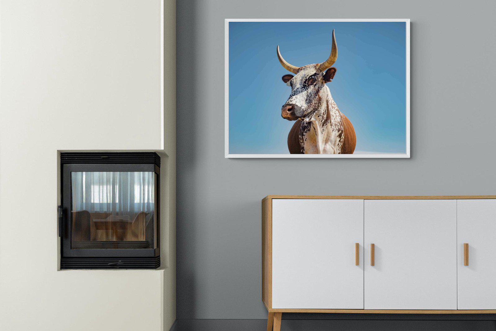 Brown Nguni-Wall_Art-100 x 75cm-Mounted Canvas-White-Pixalot