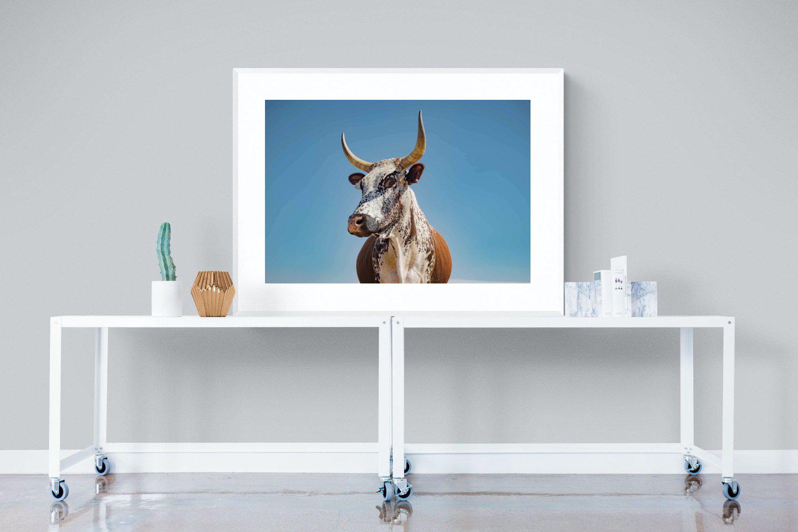 Brown Nguni-Wall_Art-120 x 90cm-Framed Print-White-Pixalot