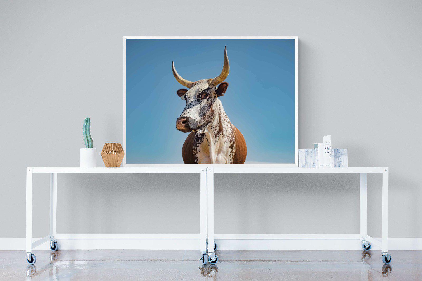 Brown Nguni-Wall_Art-120 x 90cm-Mounted Canvas-White-Pixalot