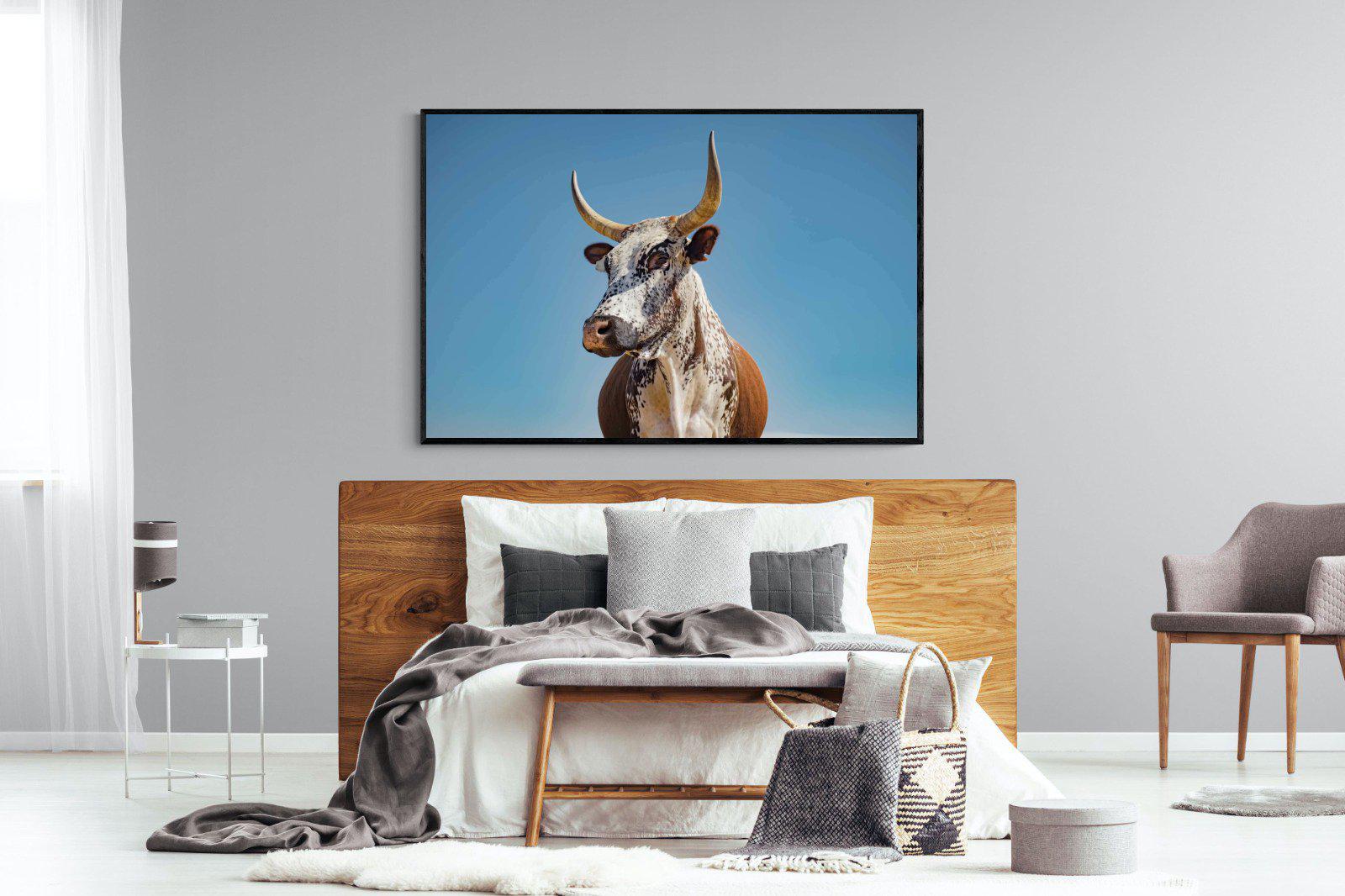 Brown Nguni-Wall_Art-150 x 100cm-Mounted Canvas-Black-Pixalot