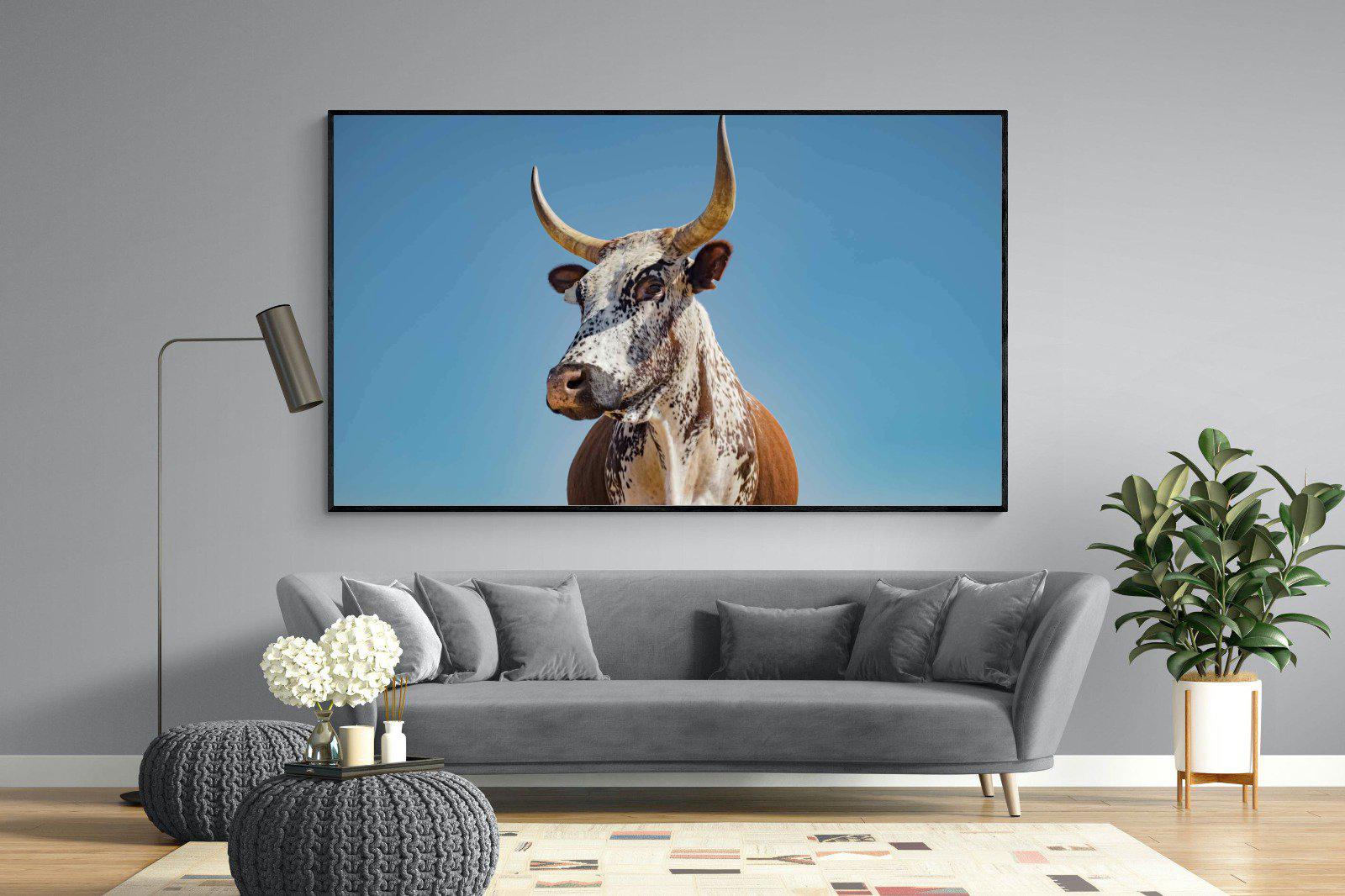 Brown Nguni-Wall_Art-220 x 130cm-Mounted Canvas-Black-Pixalot