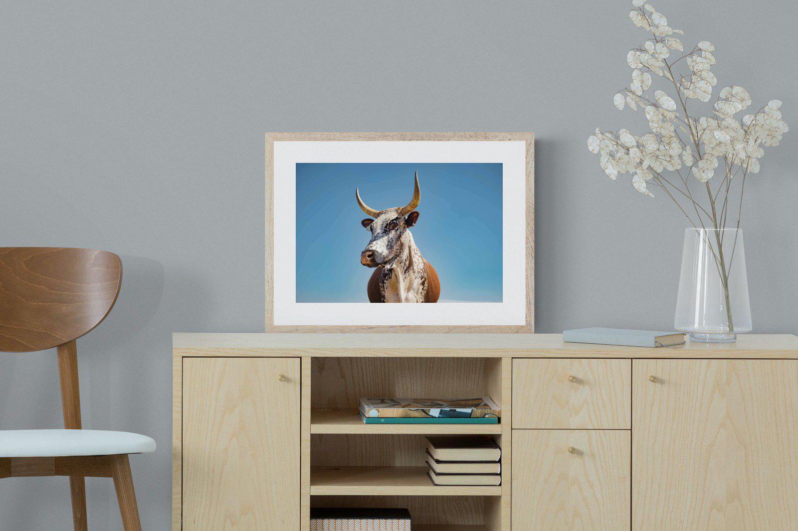 Brown Nguni-Wall_Art-60 x 45cm-Framed Print-Wood-Pixalot