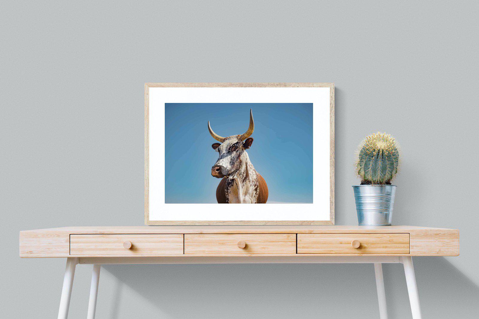 Brown Nguni-Wall_Art-80 x 60cm-Framed Print-Wood-Pixalot