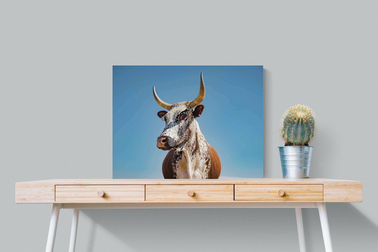 Brown Nguni-Wall_Art-80 x 60cm-Mounted Canvas-No Frame-Pixalot