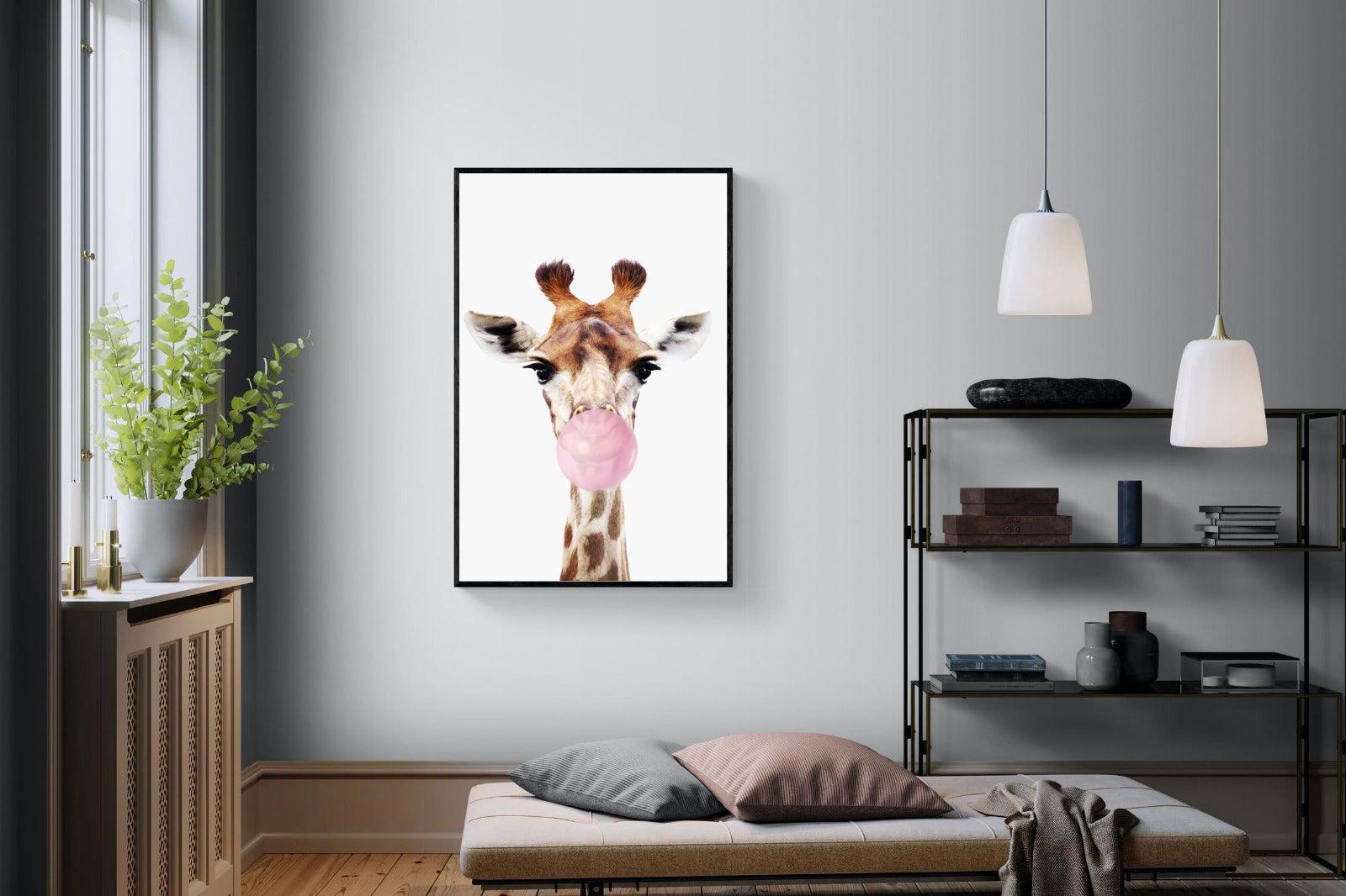 Bubblegum Giraffe-Wall_Art-Pixalot