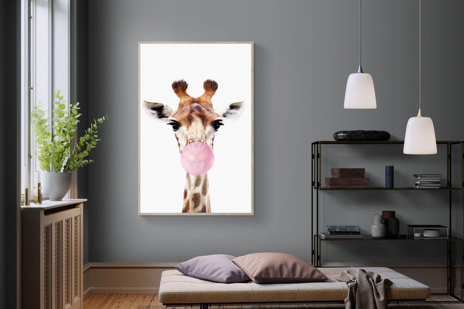 Bubblegum Giraffe-Wall_Art-Pixalot