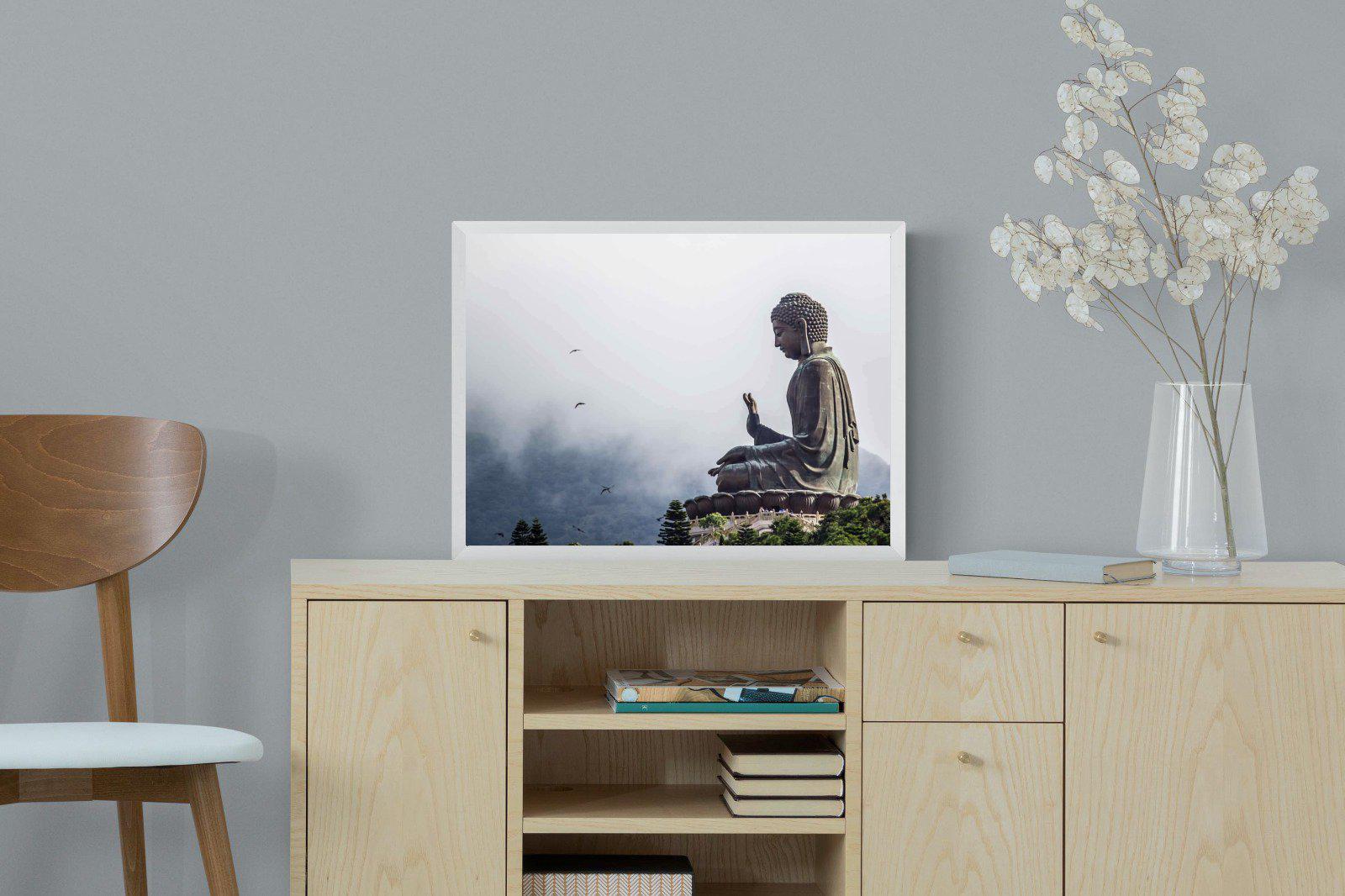 Buddha-Wall_Art-60 x 45cm-Mounted Canvas-White-Pixalot