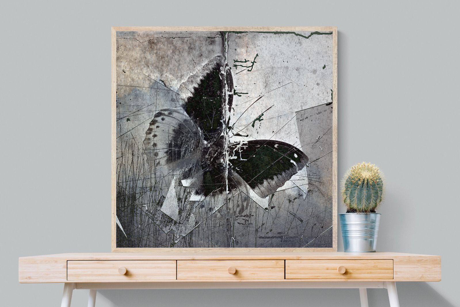 Butterfly Art-Wall_Art-100 x 100cm-Mounted Canvas-Wood-Pixalot