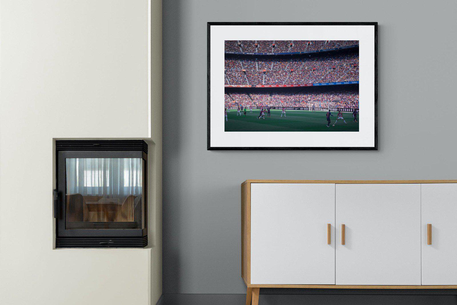 Camp Nou-Wall_Art-100 x 75cm-Framed Print-Black-Pixalot