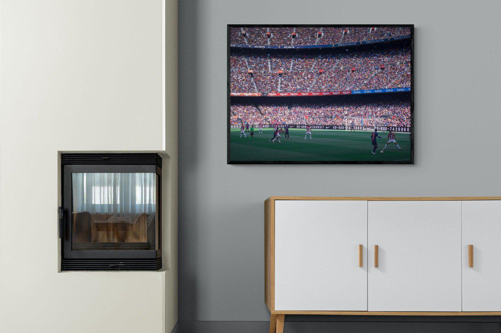 Camp Nou-Wall_Art-100 x 75cm-Mounted Canvas-Black-Pixalot