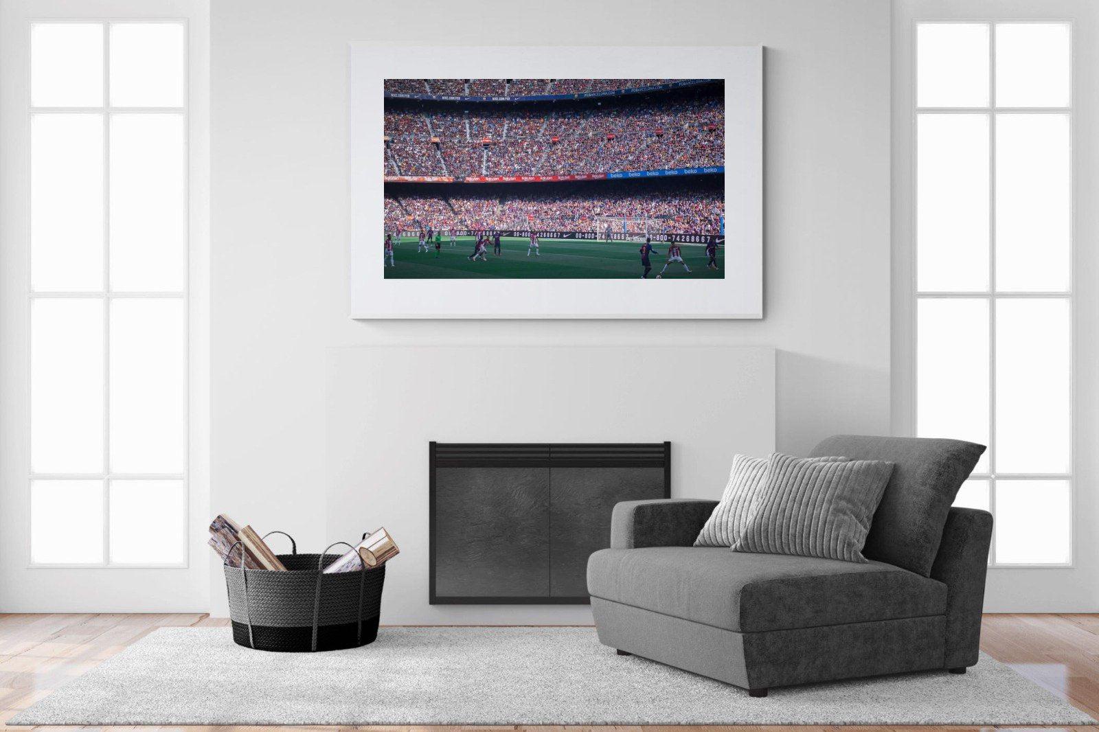 Camp Nou-Wall_Art-150 x 100cm-Framed Print-White-Pixalot