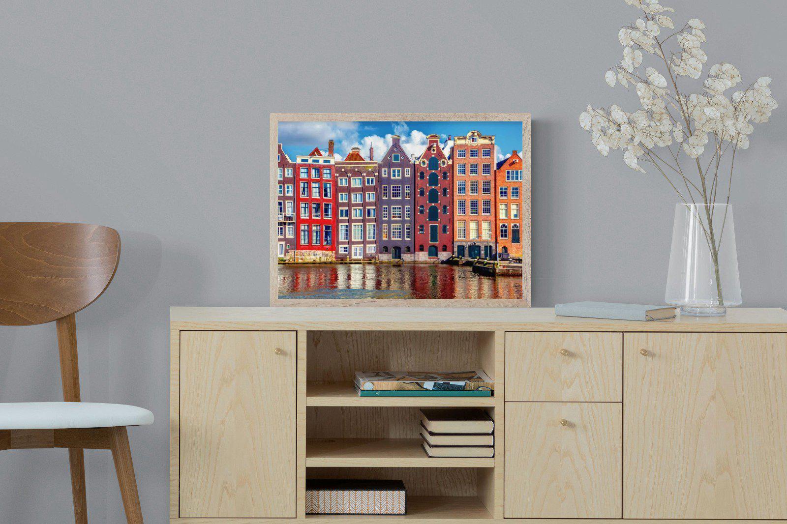 Canal Buildings-Wall_Art-60 x 45cm-Mounted Canvas-Wood-Pixalot