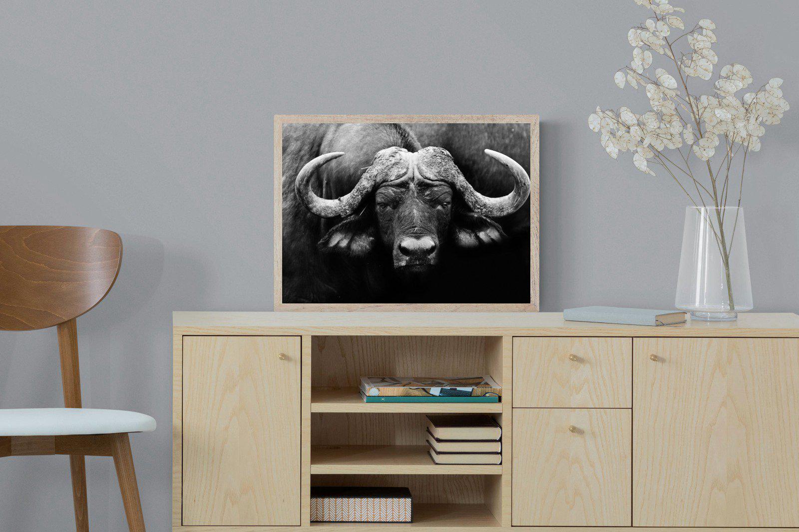 Cape Buffalo-Wall_Art-60 x 45cm-Mounted Canvas-Wood-Pixalot